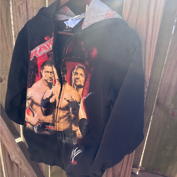 Vintage WWE Black and Gray Hoodie - Picture 3 of 6